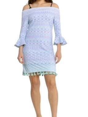 CABANA LIFE   Smocked Off-the-Shoulder Cover-Up Dress X- Large